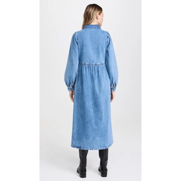 Aligne Gabriella Women's Long Sleeve Midi Denim Dress, Sz UK18 US14, Light Wash - Picture 4 of 15